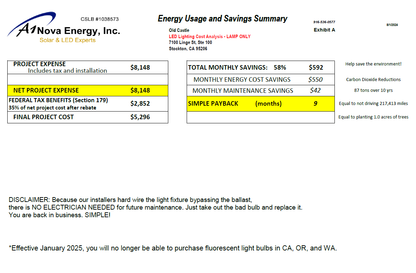 Old Castle LED Lighting Final Invoice - #202481